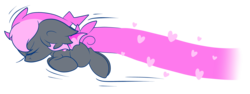 Size: 4905x1853 | Tagged: safe, artist:starlightlore, oc, oc only, oc:heartbeat, bat pony, pony, blank flank, heart, running, simple background, solo, transparent background
