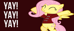 Size: 1024x437 | Tagged: safe, artist:phenomdashx4, fluttershy, g4, daniel bryan, female, solo, wwe, yay, yes