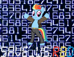 Size: 961x739 | Tagged: safe, artist:phenomdashx4, rainbow dash, g4, chris jericho, code, female, save us.rbd, save us.y2j, solo, wwe