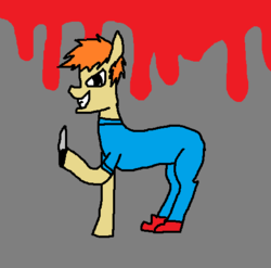 Size: 504x497 | Tagged: safe, artist:paranoidpegasus, oc, oc only, pony, blood, knife, solo