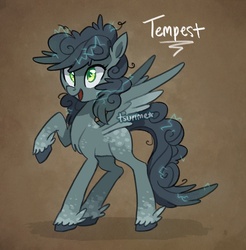 Size: 616x626 | Tagged: safe, artist:tsurime, oc, oc only, oc:tempest, pegasus, pony, electricity, solo