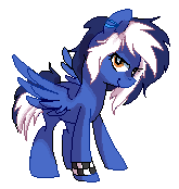 Size: 165x174 | Tagged: safe, artist:pepooni, oc, oc only, pegasus, pony, azure tail, pixel art, solo