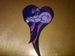 Size: 1024x768 | Tagged: safe, artist:bamboodog, artist:ethepony, twilight sparkle, g4, embroidery, heart pony, irl, patch, photo