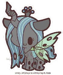 Size: 585x700 | Tagged: safe, artist:x-squishystar-x, queen chrysalis, changeling, changeling queen, g4, animated, blushing, crown, cute, cutealis, female, jewelry, regalia, solo, transparent wings, wings