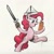 Size: 1143x1154 | Tagged: safe, artist:kittyhawk-contrail, pinkie pie, g4, book, female, hat, reading, solo, sword, weapon