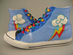 Size: 1500x1125 | Tagged: safe, artist:bara-colton, rainbow dash, g4, clothes, converse, customized toy, cutie mark, shoes