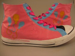 Size: 1500x1125 | Tagged: safe, artist:bara-colton, pinkie pie, g4, clothes, converse, customized toy, cutie mark, shoes