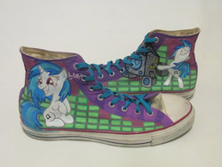 Size: 960x720 | Tagged: safe, artist:bara-colton, dj pon-3, vinyl scratch, g4, clothes, converse, customized toy, shoes