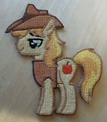 Size: 746x852 | Tagged: safe, artist:ethepony, braeburn, g4, embroidery, hat, lidded eyes, male, patch, stallion