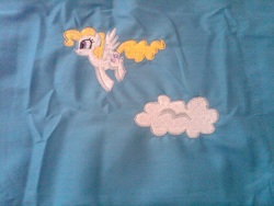 Size: 1024x768 | Tagged: safe, artist:ethepony, surprise, g1, g4, cloud, embroidery, female, g1 to g4, generation leap, irl, photo, solo