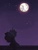 Size: 500x652 | Tagged: safe, artist:herny, princess luna, luna-afterdark, g4, ask, balcony, female, moon, night, ponytail, scrunchie, solo, tumblr