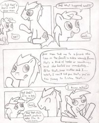 Size: 802x996 | Tagged: safe, artist:seabastian, derpy hooves, dinky hooves, doctor whooves, time turner, earth pony, pegasus, pony, unicorn, g4, a story about family, comic, female, filly, lineart, male, mare, stallion