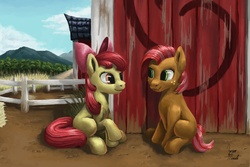 Size: 1500x1003 | Tagged: safe, artist:zevironmoniroth, apple bloom, babs seed, earth pony, pony, g4