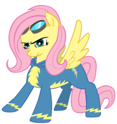 Size: 4720x5000 | Tagged: source needed, safe, artist:maximillianveers, fluttershy, pegasus, pony, g4, absurd resolution, female, goggles, mare, simple background, solo, transparent background, wonderbolts uniform, wondershy