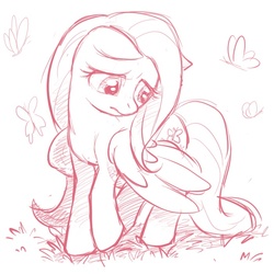 Size: 700x700 | Tagged: artist needed, safe, fluttershy, butterfly, g4, female, solo