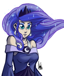Size: 750x883 | Tagged: safe, artist:theartrix, princess luna, human, g4, female, humanized, light skin, simple background, solo, transparent background