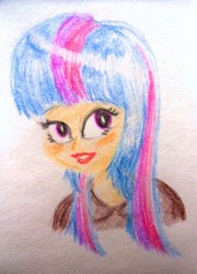 Size: 757x1054 | Tagged: safe, artist:twilight-changeling, twilight sparkle, human, g4, female, humanized, light skin, solo, traditional art