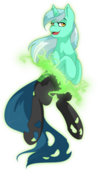 Size: 2218x3913 | Tagged: safe, artist:llacky, lyra heartstrings, queen chrysalis, changeling, changeling queen, pony, unicorn, g4, changeling lyra, female, simple background, solo, transparent background
