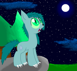 Size: 933x857 | Tagged: safe, artist:vetorhuskysamuria, oc, oc only, hengstwolf, werewolf, moon, solo