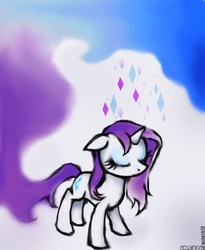 Size: 600x730 | Tagged: safe, artist:mirululu, rarity, pony, unicorn, g4, female, solo, wet, wet mane, wet mane rarity