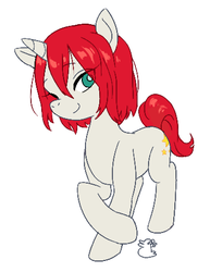 Size: 366x473 | Tagged: safe, artist:inja, pony, unicorn, inazuma eleven, kiyama hiroto, ponified, solo, stars, wink