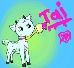 Size: 474x436 | Tagged: safe, artist:trickster-maplehoof, oc, oc only, goat, blushing, non-pony oc, solo