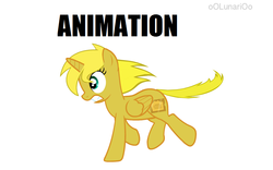 Size: 958x599 | Tagged: safe, artist:oolunarioo, oc, oc only, oc:ticket, alicorn, pony, alicorn oc, animated at source, running, solo