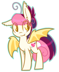 Size: 400x491 | Tagged: safe, artist:meekcheep, oc, oc only, bat pony, pony, solo