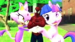 Size: 1280x720 | Tagged: artist needed, source needed, safe, twilight sparkle, g4, 3d, blaze the cat, crossover, gmod, male, sonic the hedgehog (series), spider-man