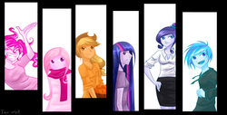 Size: 10571x5368 | Tagged: safe, artist:tao-mell, applejack, fluttershy, pinkie pie, rainbow dash, rarity, twilight sparkle, human, g4, absurd resolution, humanized, mane six, pony coloring