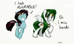 Size: 1024x612 | Tagged: safe, artist:syncallio, girl genius, ponified, violetta, zeetha