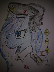 Size: 960x1280 | Tagged: safe, artist:lawrencexviii, princess luna, anthro, g4, female, military uniform, solo