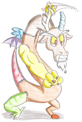 Size: 2196x3273 | Tagged: safe, artist:rinsankajugin, discord, g4, male, solo, traditional art