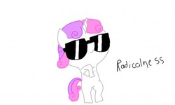 Size: 512x307 | Tagged: safe, artist:i-got-quest, sweetie belle, g4, female, ms paint, radical, solo, sunglasses