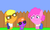 Size: 854x512 | Tagged: safe, artist:i-got-quest, applejack, pinkie pie, spike, g4, cigarette, clothes, crossover, fence, glasses, hat, jeans, king of the hill, ms paint, ponified, smoking, sunglasses, t-shirt, trio