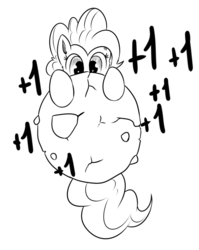 Size: 500x628 | Tagged: safe, artist:xioade, pinkie pie, g4, cookie clicker, cute, monochrome