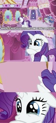 Size: 635x1389 | Tagged: safe, edit, edited screencap, screencap, rarity, g4, my little pony: friendship is magic, sisterhooves social, comic, exploitable, female, floppy ears, meme, screencap comic, solo, sweetie belle's project, teary eyes