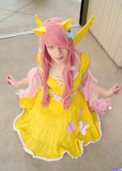 Size: 1458x2048 | Tagged: safe, artist:panda treats, artist:rose0fmay, fluttershy, human, g4, clothes, cosplay, dress, irl, irl human, photo, solo