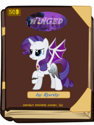 Size: 600x800 | Tagged: safe, rarity, vampire, g4, luna eclipsed, my little pony: friendship is magic, book, book cover meme, exploitable meme, female, meme, raricorn, solo, wings