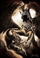 Size: 704x1034 | Tagged: safe, artist:ziom05, edit, nightmare moon, g4, nightmare dupe, sepia