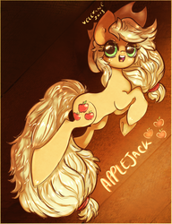 Size: 900x1172 | Tagged: safe, artist:velexane, applejack, g4, female, jumping, solo