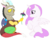 Size: 800x604 | Tagged: safe, artist:bux, discord, princess celestia, g4, female, flower, male, pink-mane celestia, ship:dislestia, shipping, simple background, straight, transparent background, young, younger