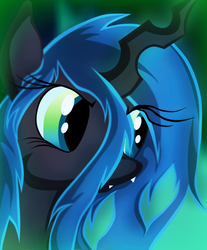 Size: 500x604 | Tagged: safe, artist:silarisa, queen chrysalis, changeling, changeling queen, nymph, g4, bust, cute, cutealis, female, filly, filly queen chrysalis, foal, solo, younger