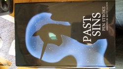 Size: 4128x2322 | Tagged: safe, nightmare moon, fanfic:past sins, g4, book, photo, physical copy, sideways image