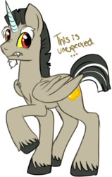 Size: 396x622 | Tagged: safe, artist:lulubell, discord, alicorn, pony, g4, male, ponified, simple background, solo, species swap, transparent background, unshorn fetlocks