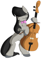 Size: 755x1057 | Tagged: dead source, safe, artist:letirary, octavia melody, g4, bow (instrument), bowtie, cello, cello bow, female, hooves, music, musical instrument, performance, playing, simple background, solo, transparent background, unshorn fetlocks