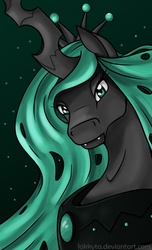 Size: 2975x4900 | Tagged: safe, artist:lokkyta, queen chrysalis, changeling, changeling queen, g4, crown, female, jewelry, regalia, solo