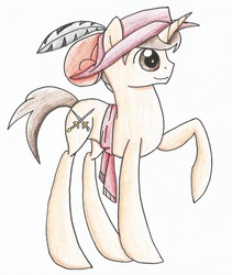 Size: 1208x1428 | Tagged: safe, artist:primefighterque, oc, oc only, pony, unicorn, hat, solo