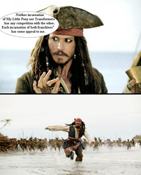 Size: 646x800 | Tagged: safe, human, exploitable meme, jack sparrow, meme, pirates of the caribbean, transformers, unpopular opinion sparrow