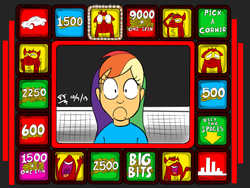 Size: 1600x1200 | Tagged: safe, artist:tomtornados, rainbow dash, g4, dashface, frown, game show, press your luck, whammy (press your luck)